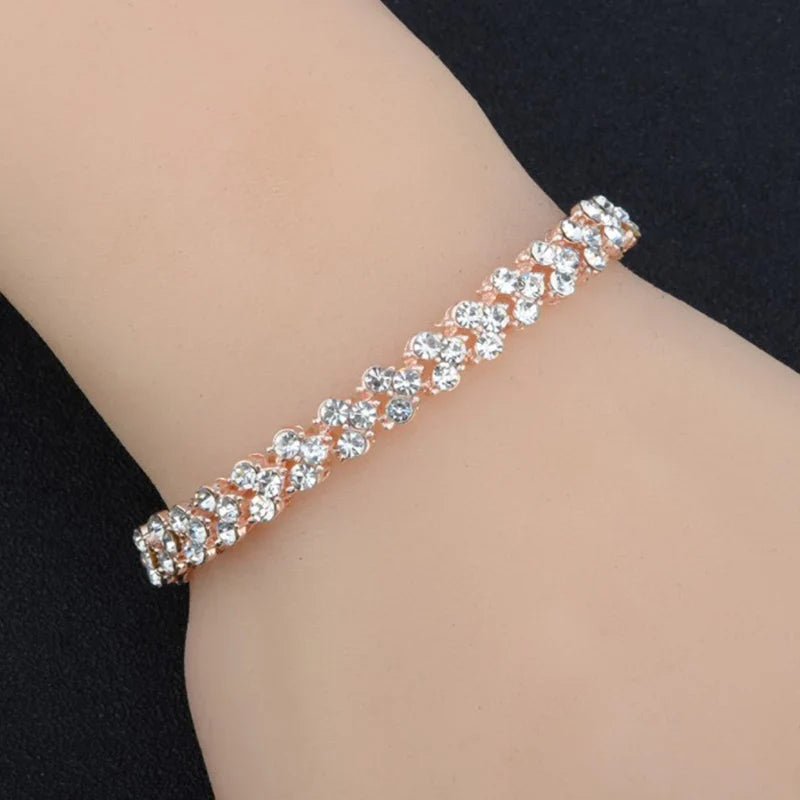 Crystal Magnetic Charm Bracelet – Gold Chain Jewelry for Women