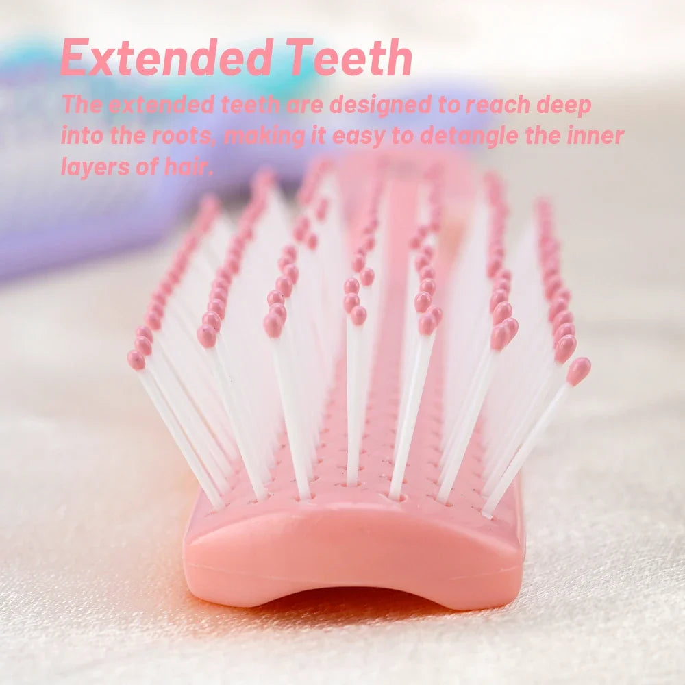 Pastel Detangling Hair Brush – Soft Nylon Bristles, 3 Colors