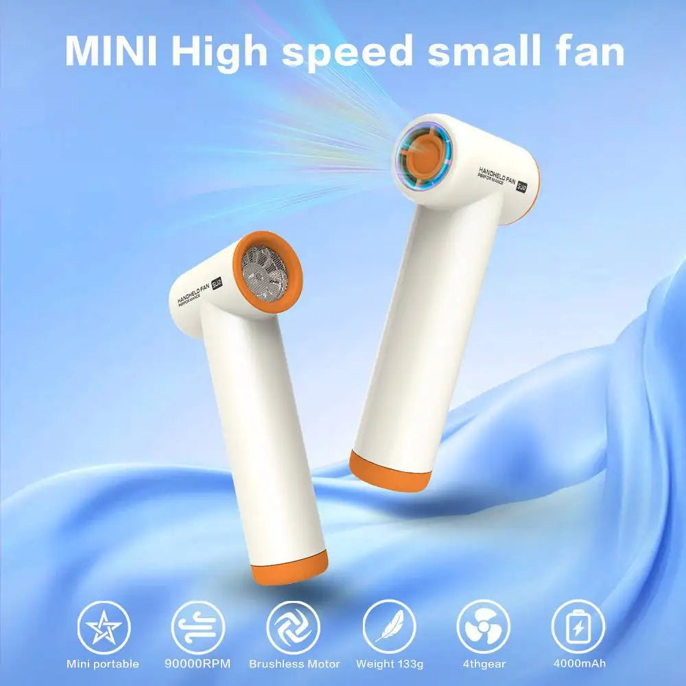 URGGU Mini Turbo Handheld Fan – USB Rechargeable Portable Fan