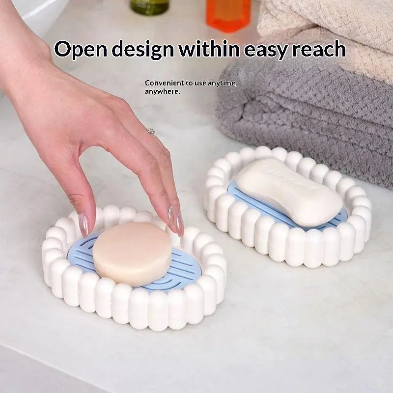 Soap Dish with Draining Lid | Beaded Plastic Soap Tray