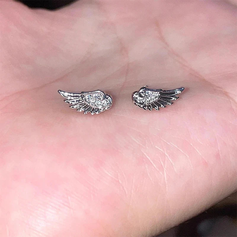 Vintage Angel Wings Stud Earrings – Punk Couple Jewelry Gift