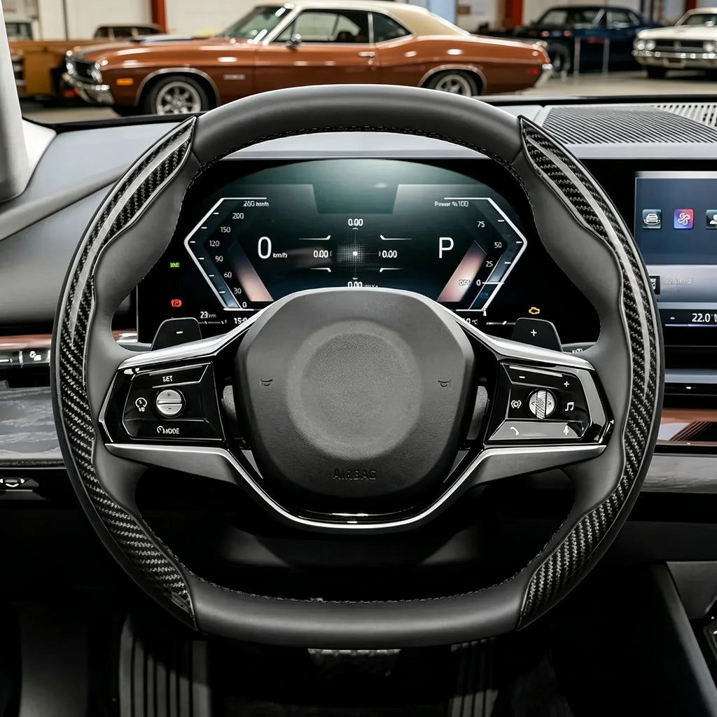 Carbon Fiber Steering Wheel Cover – Anti-Slip Clip-On Universal
