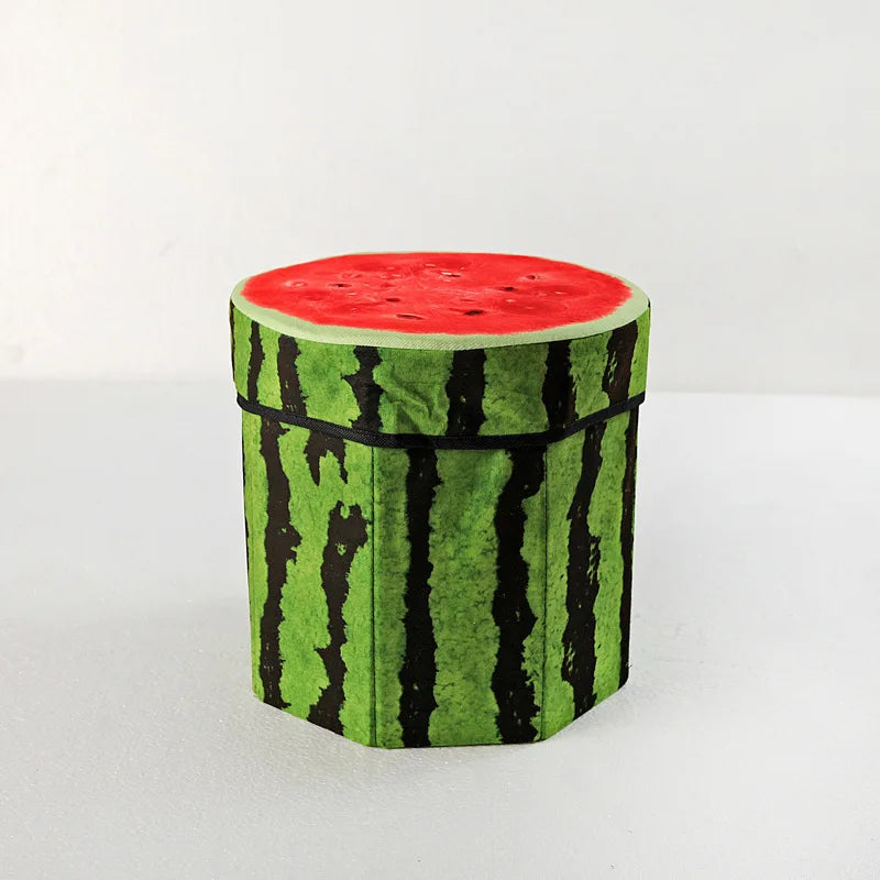 Foldable Storage Stool Ottoman | Cute Fruit Stump Organizer