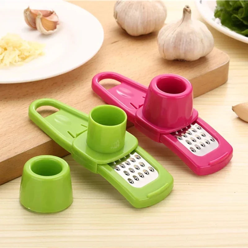 Manual Garlic Press Grater & Peeler – Multi-Use Kitchen Tool