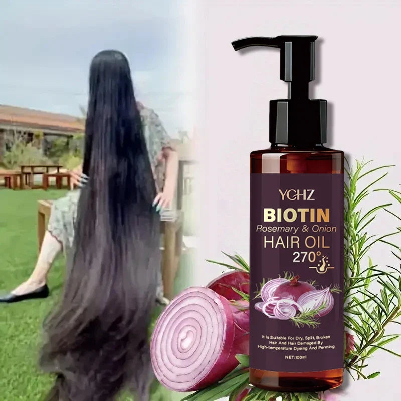 Biotin Hair Oil with Rosemary & Onion | Moisturize & Smooth Hair