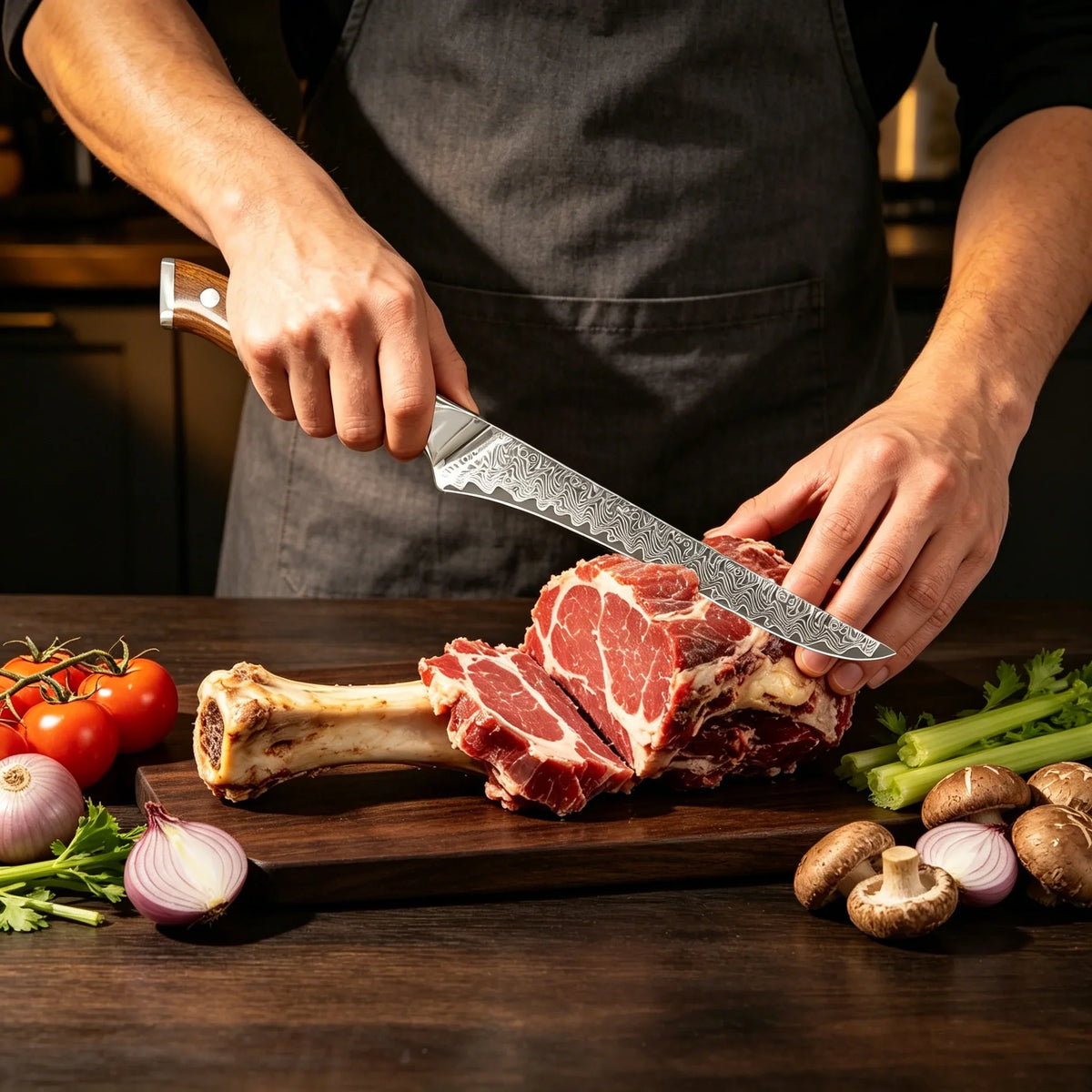 Damascus Steel Boning Knife – Sharp Chef Kitchen Knife