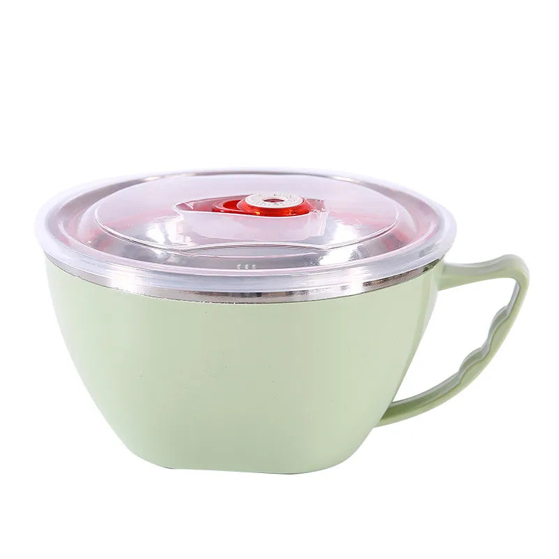 Stainless Steel Bowl with Handle – Anti-Scald Noodle Bowl