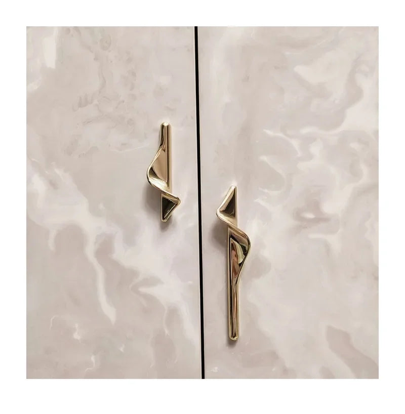 Zinc Alloy Cabinet Door & Drawer Handle – Light Gold Gray