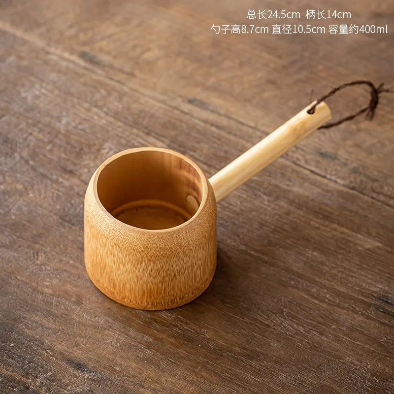 Bamboo Soup Ladle 400ml – Japanese Style Water Scoop Spoon