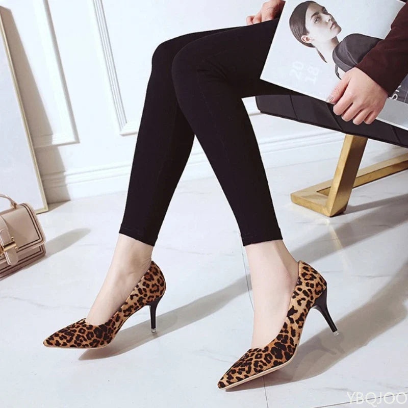 Women's Leopard Print Stiletto Pumps | Pointed Toe Heels