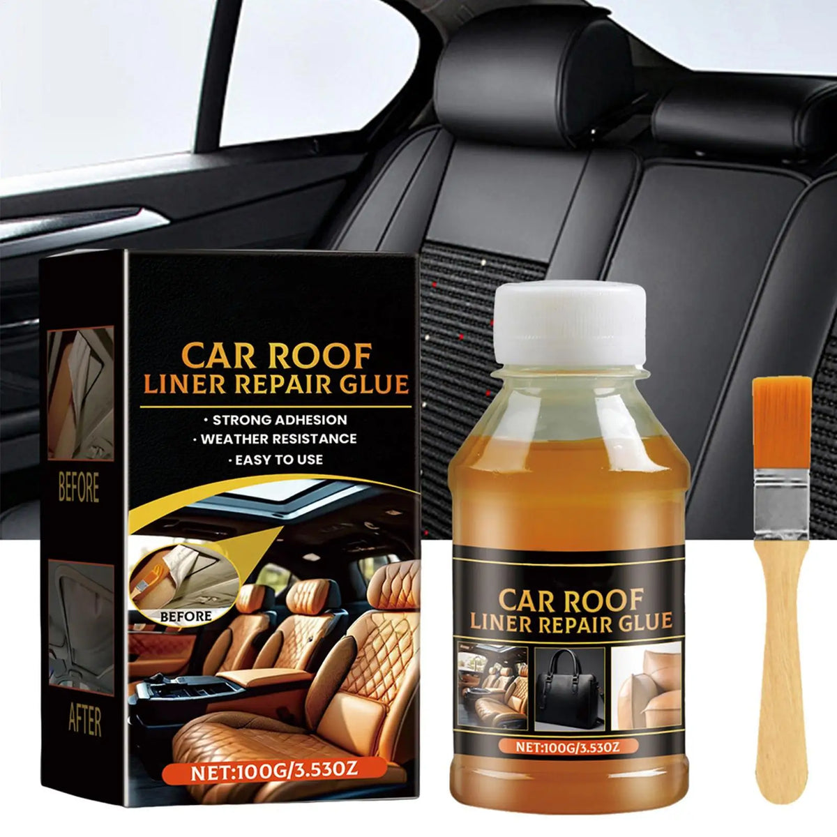 Car Headliner Repair Glue – Fabric, Leather & Roof Liner Fix