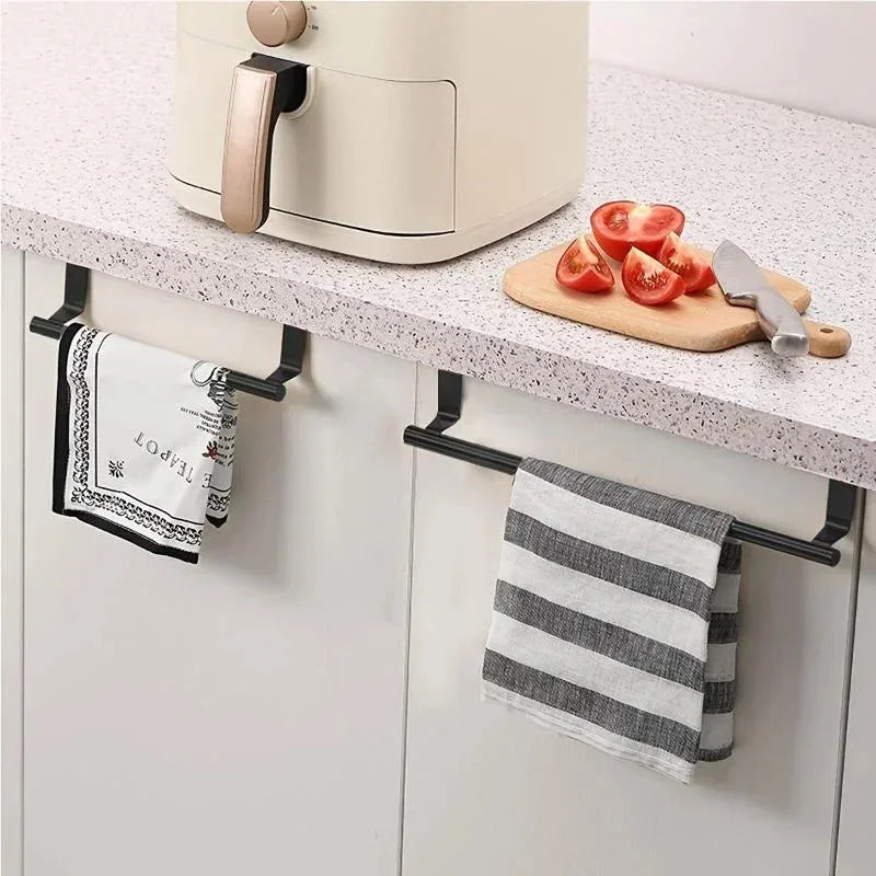 Over Cabinet Door Towel Rack – Punch-Free Stainless Steel Bar