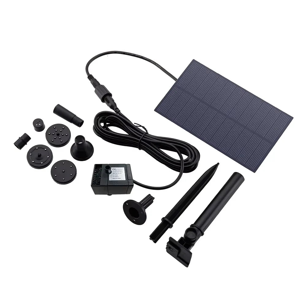 Mini 5W Solar Fountain Pump Kit with Panel – Garden & Bird Bath