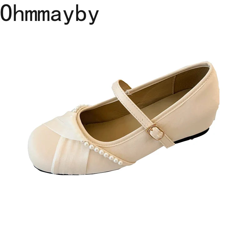 Satin Mary Jane Flats – Women's Elegant Party Dress Shoes