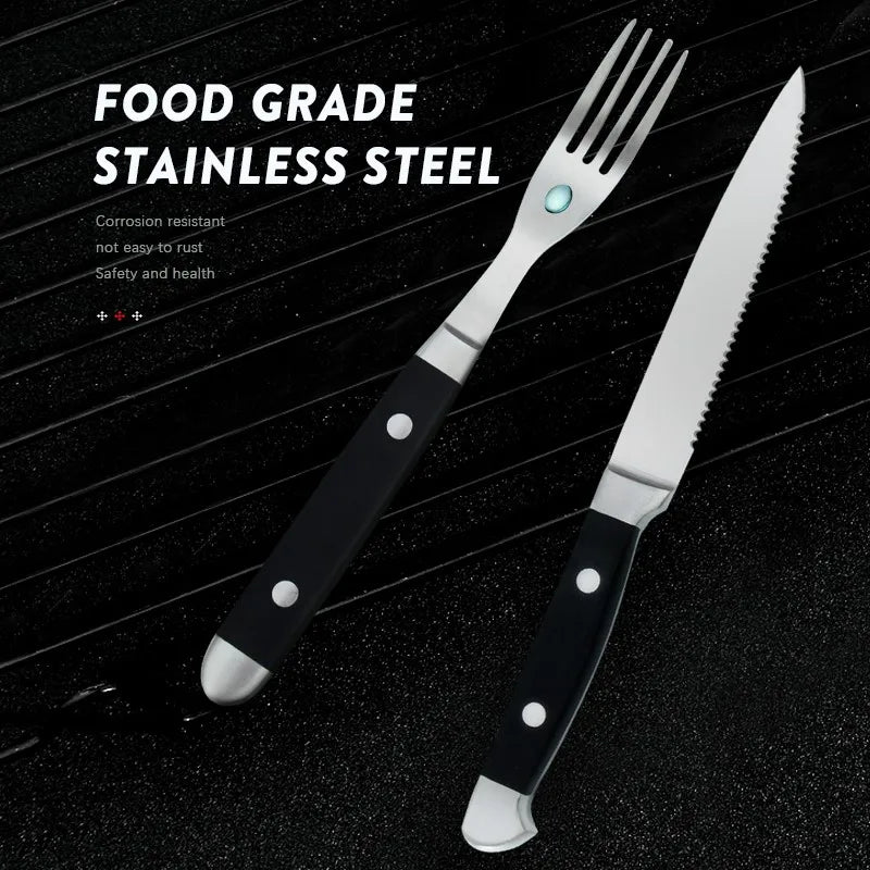Steak Knife & Fork Set 4/6/8 Pc – German Steel Polished Handles