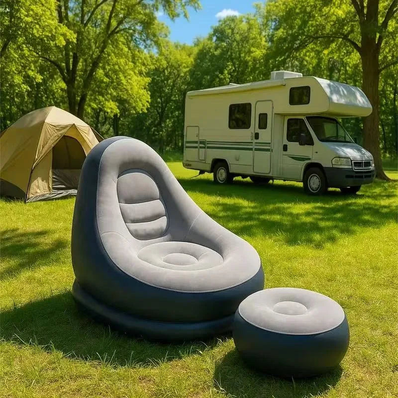 Lounge Chair & Footrest Ottoman Set – High Back Recliner