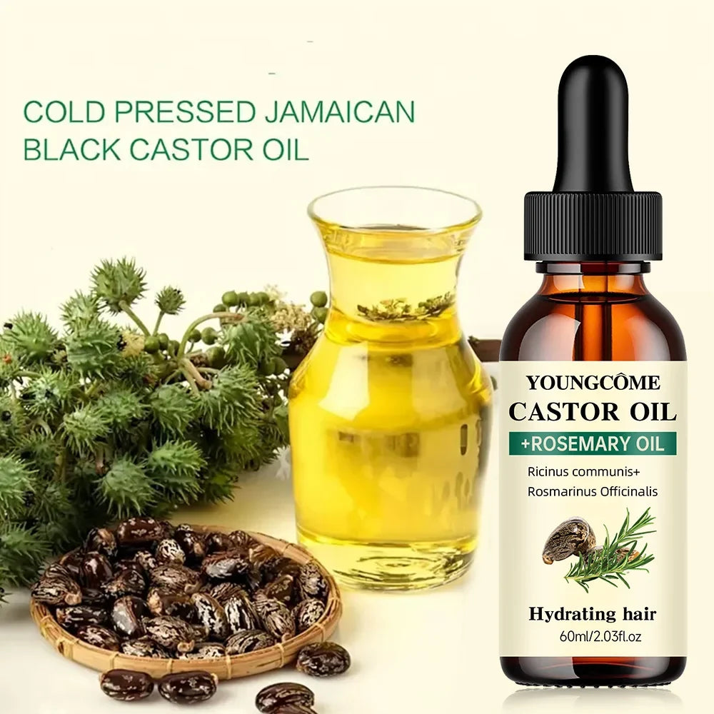 Castor & Rosemary Hair Growth Oil – Thickness & Shine | YOUNGCOME