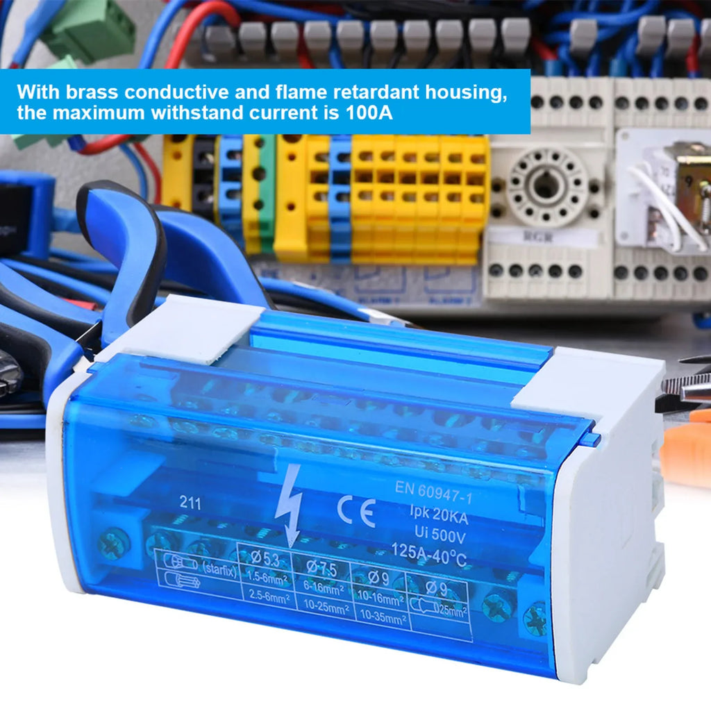 Din Rail Terminal Block Distribution Box 2-Level Single Phase