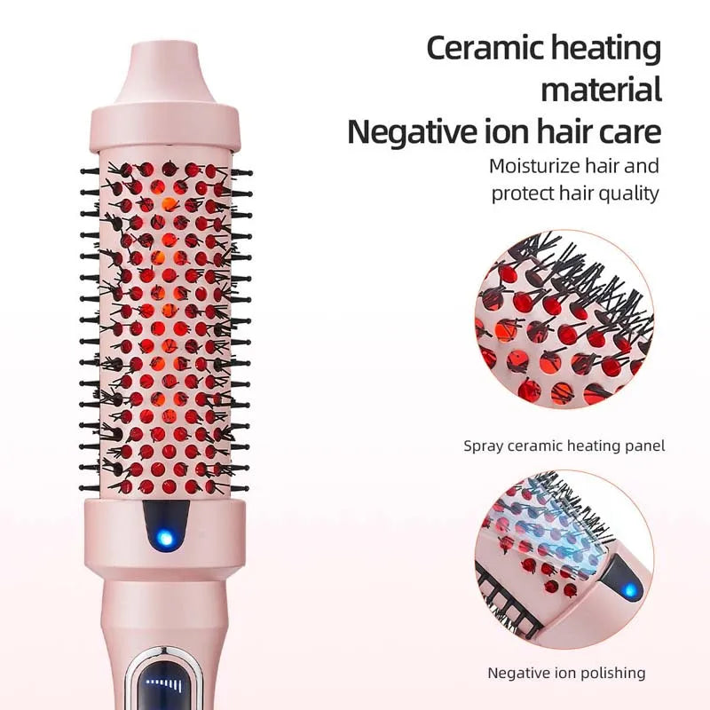 Ionic Hair Styling Brush Set | Digital Temp Curling Wand Comb