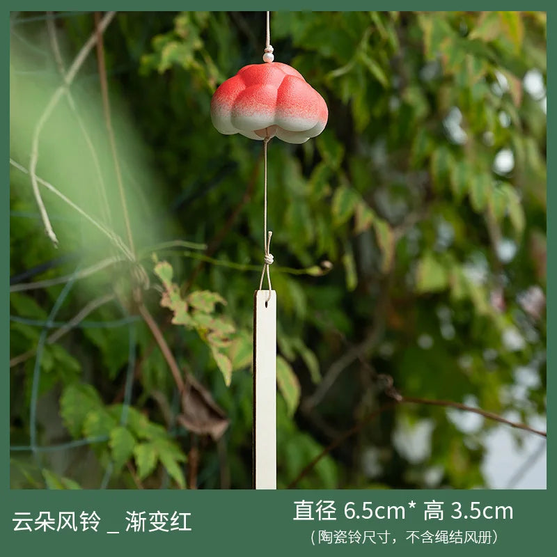 Handmade Ceramic Cloud Wind Chime Hanging Decoration Japanese Bell