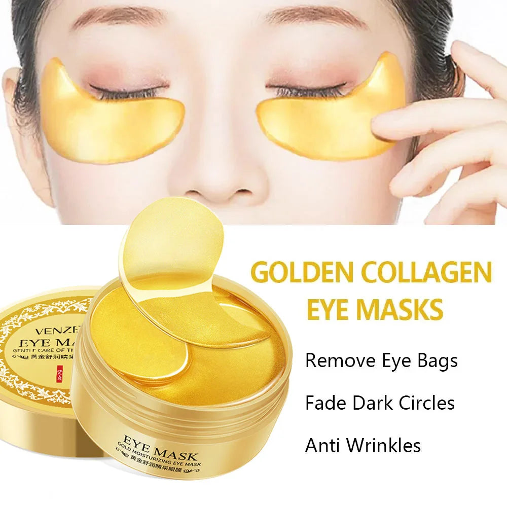 BIOAOUA 60pc Seaweed Gold Collagen Eye Mask – Dark Circles & Anti-Aging