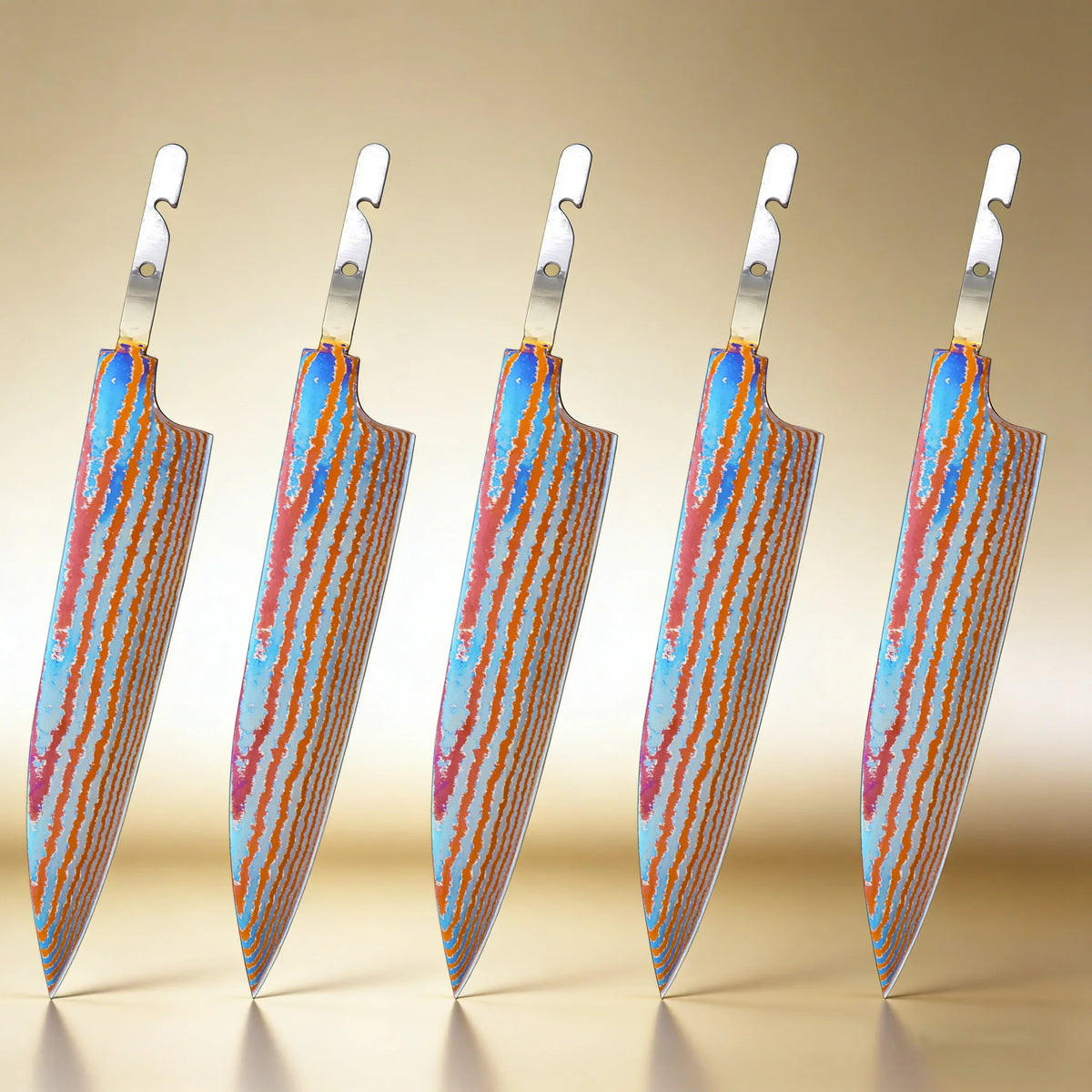 Damascus Titanium Kitchen Knife Blade | DIY Replacement 1–5 Pcs
