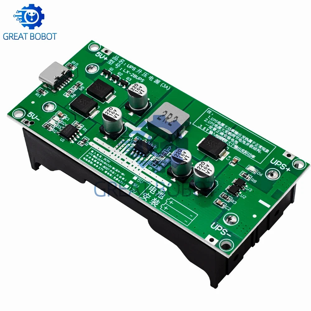 Type-C 15W 18650 Lithium Battery Charger Module DC-DC Boost UPS
