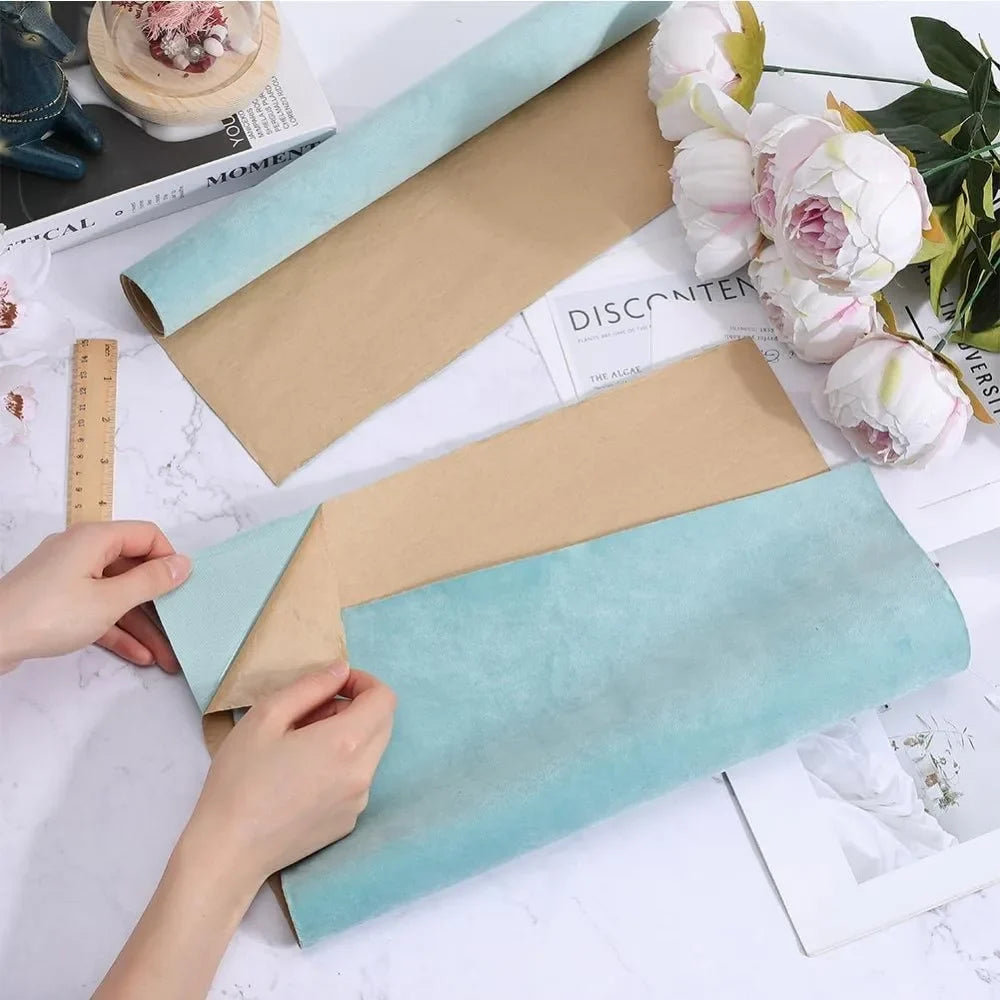 Self-Adhesive Turquoise Velvet Book Cloth 43x14 in | Bookbinding