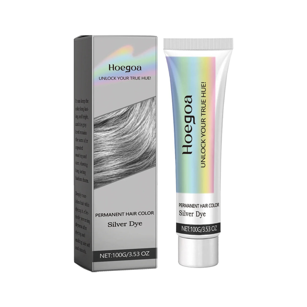 HOEGOA Silver Gray Hair Dye Cream – Unisex 100g