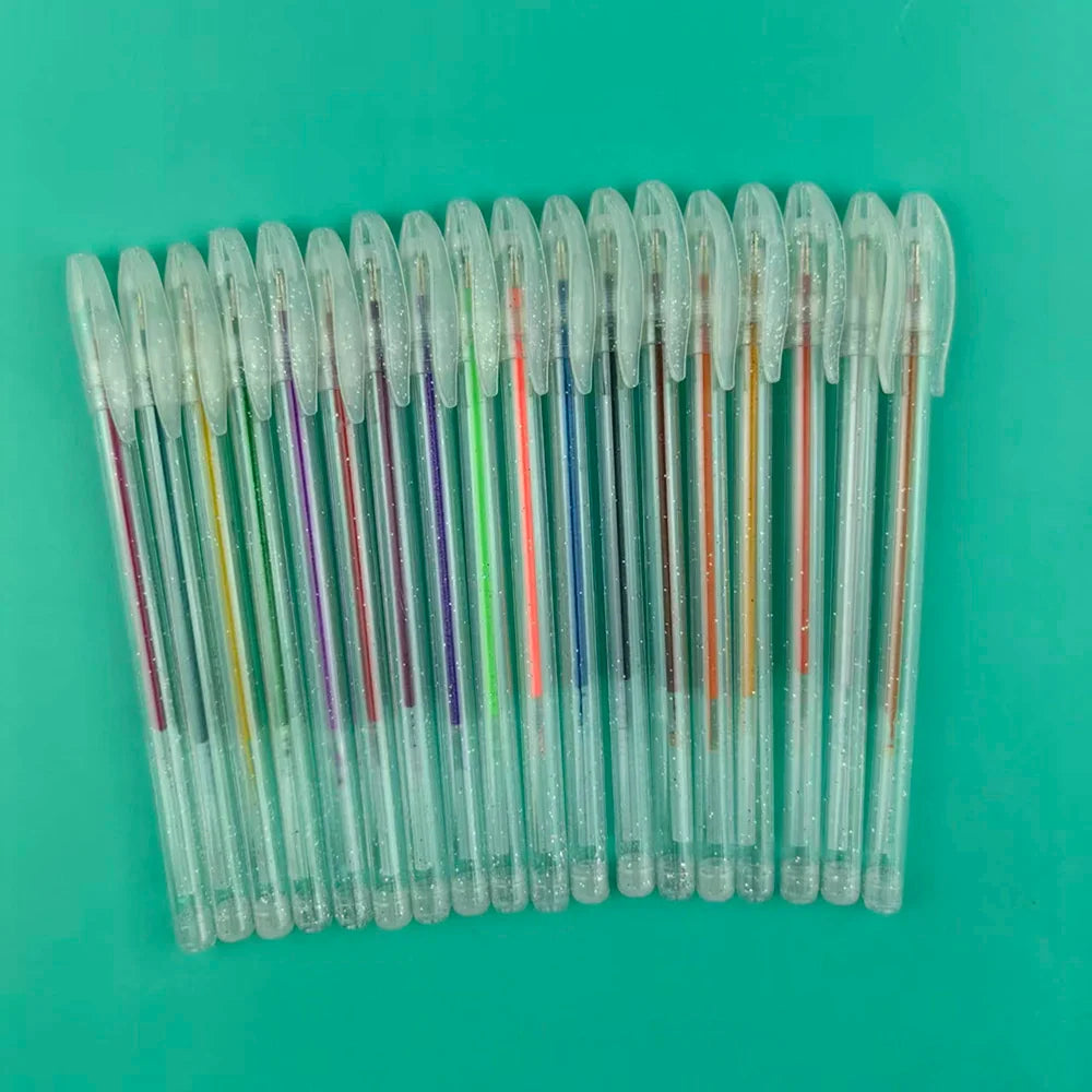 Glitter Gel Pen Set 8/12/18-Piece | 48 Colors Water-Based Ink