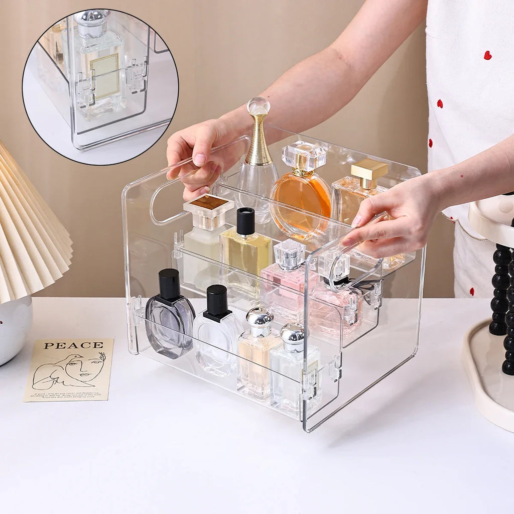 3-layer Acrylic Buckle Perfume Storage Rack Portable Desktop