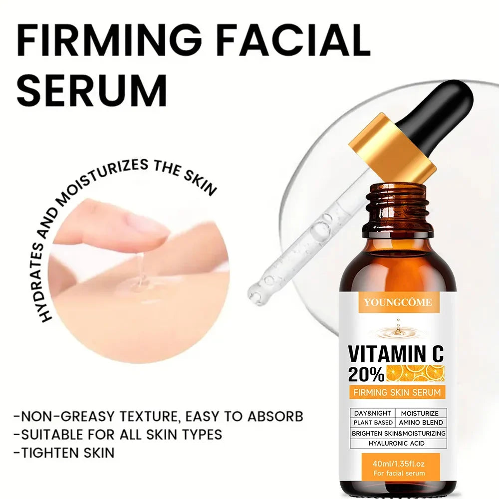 YOUNGCOME 20% Vitamin C Face Serum – Hyaluronic Acid & Retinol