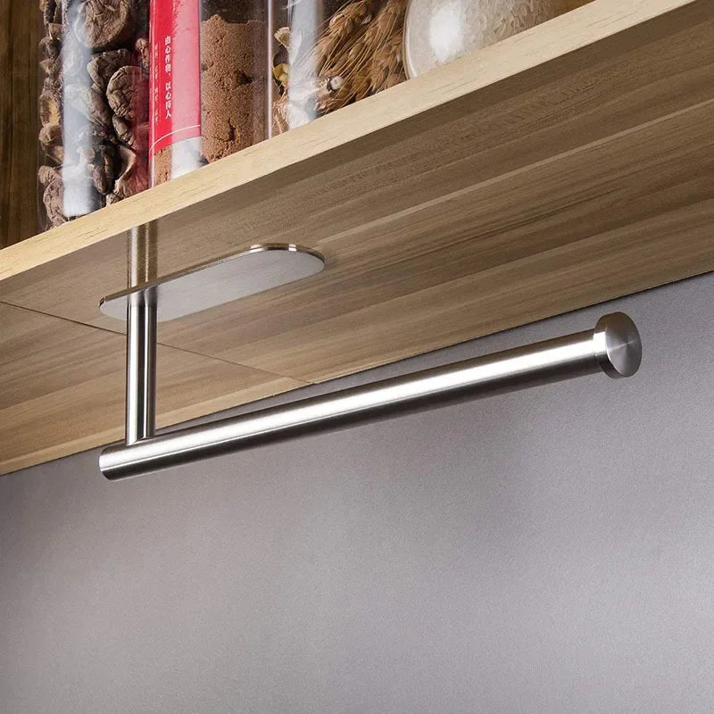Wall-Mount Stainless Steel Paper Towel & Toilet Roll Holder