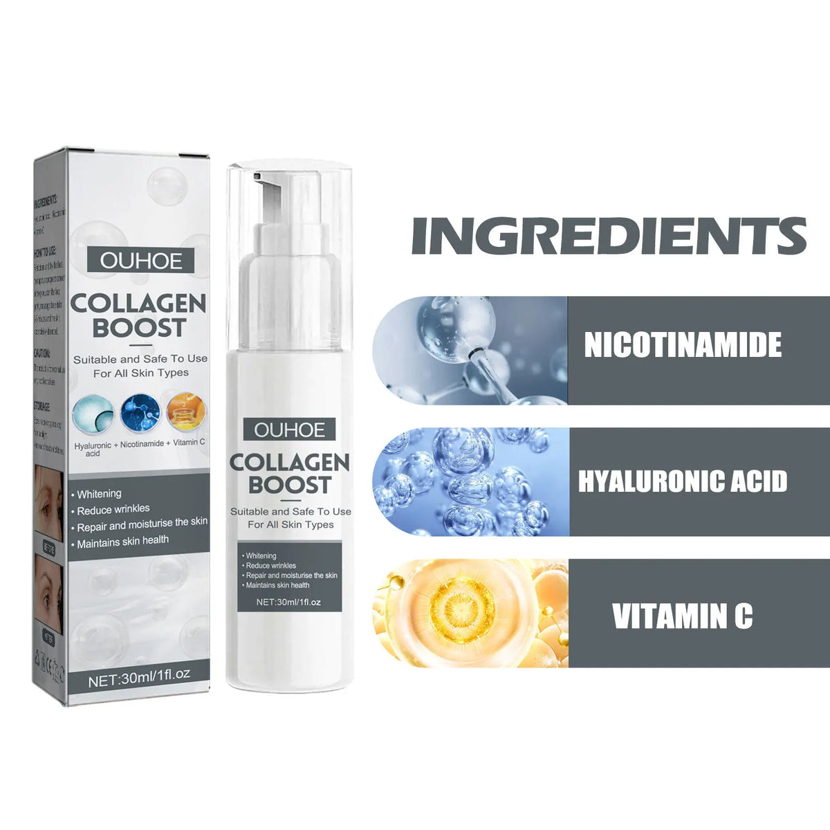 Ouhoe Anti-Aging Brightening Face Serum 30ml – Firm & Glow