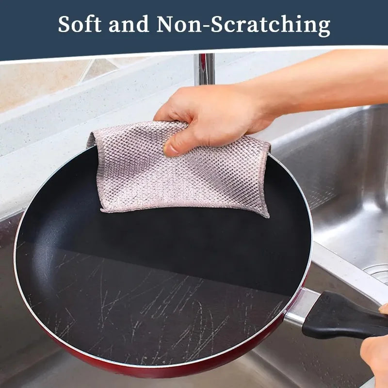 Double-Sided Steel Wire Dishcloth Scrubber – Pot & Pan Cleaner