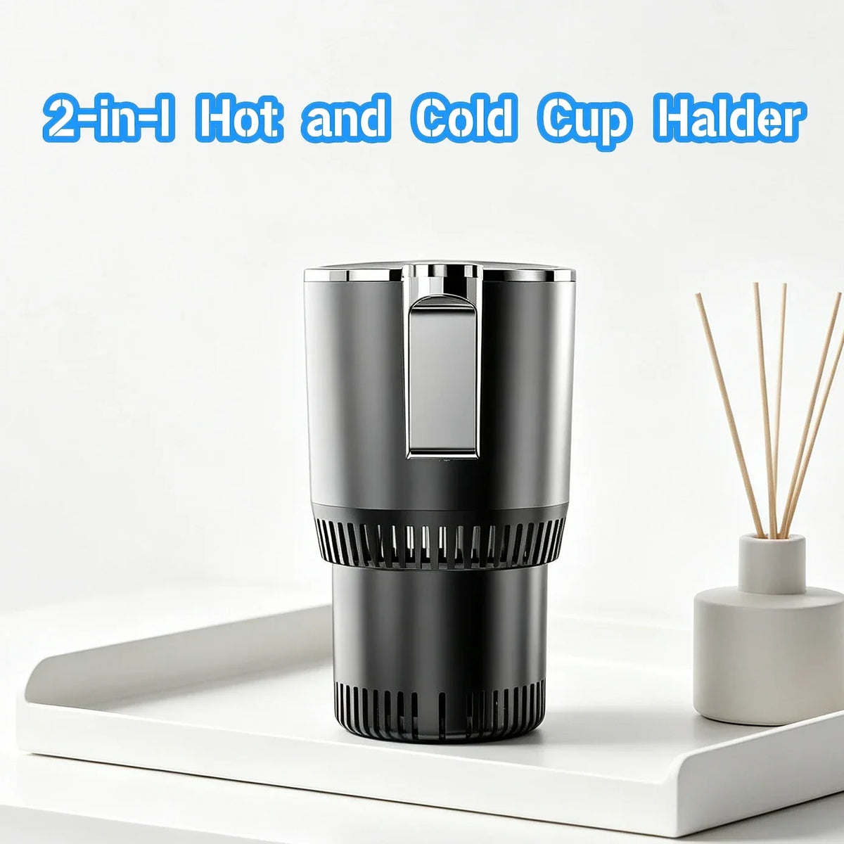 2-in-1 Car Travel Mug | Digital Hot & Cold Temperature Cup 12V