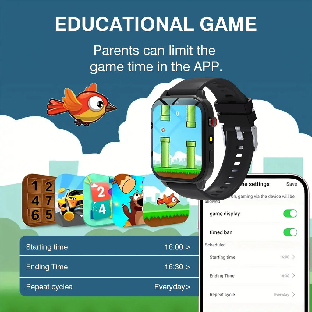 Kids' Smart Watch 1.83" | Camera, 18 Games & LED Flashlight