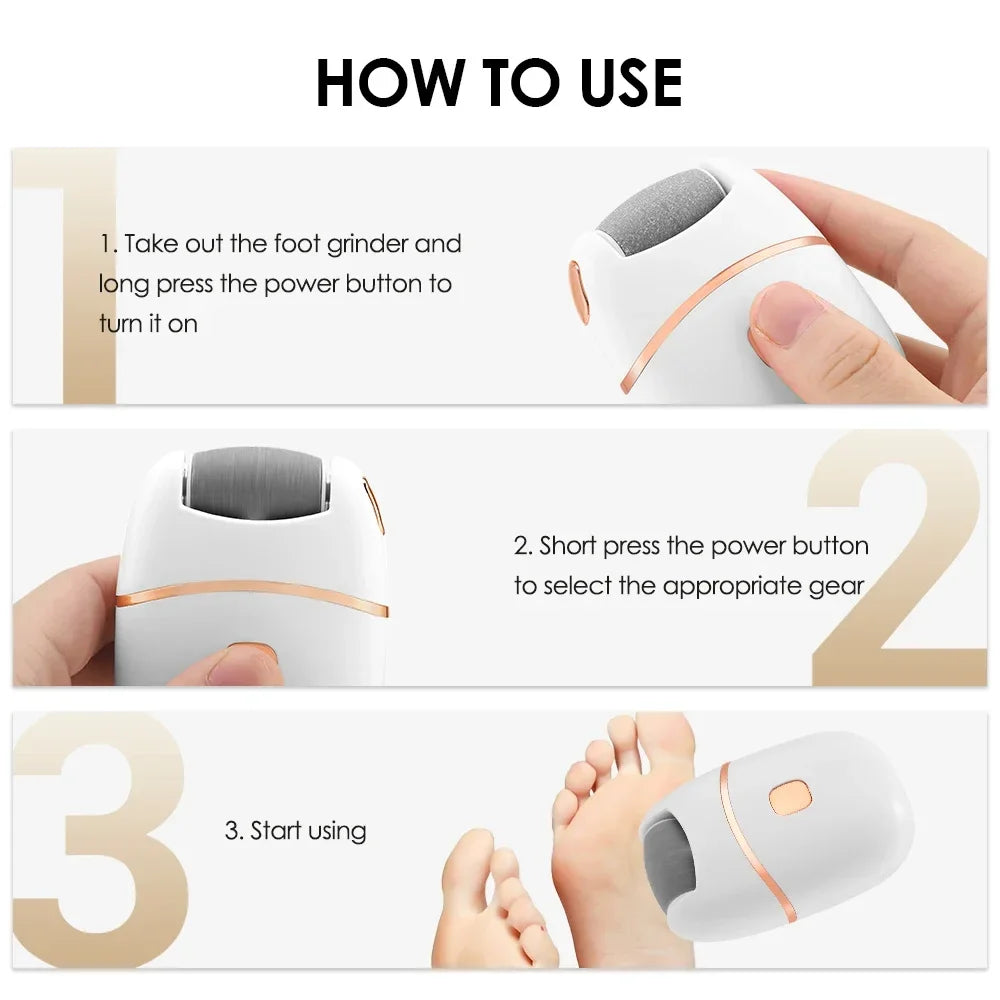 Hailicare Electric Foot Grinder USB Rechargeable – 2-Speed
