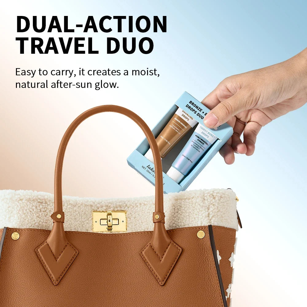 Bronze & Brighten Drops Duo – Glow Serum Set for Face & Body
