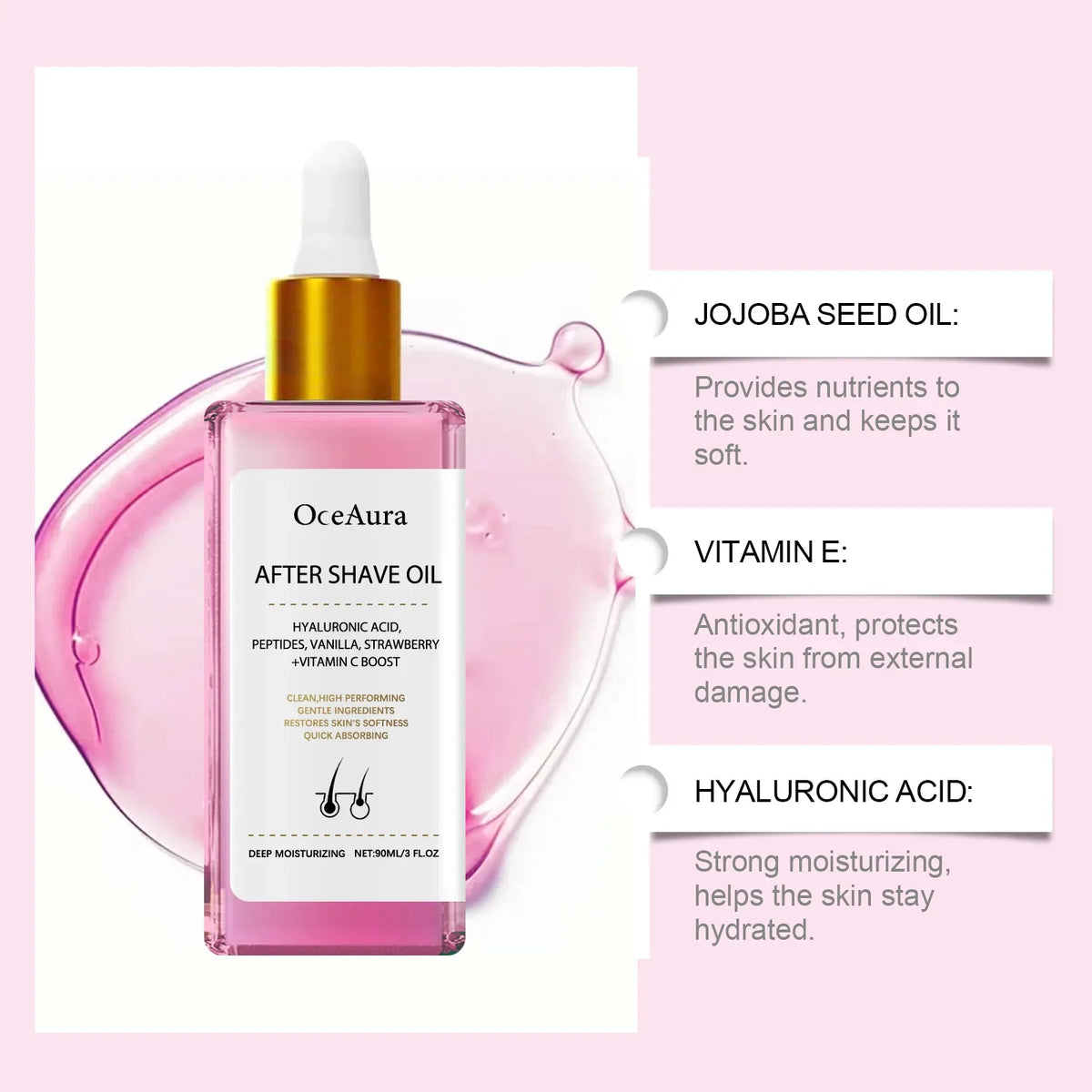 Strawberry Vanilla After Shave Oil Women Smooth Skin Soft Serve
