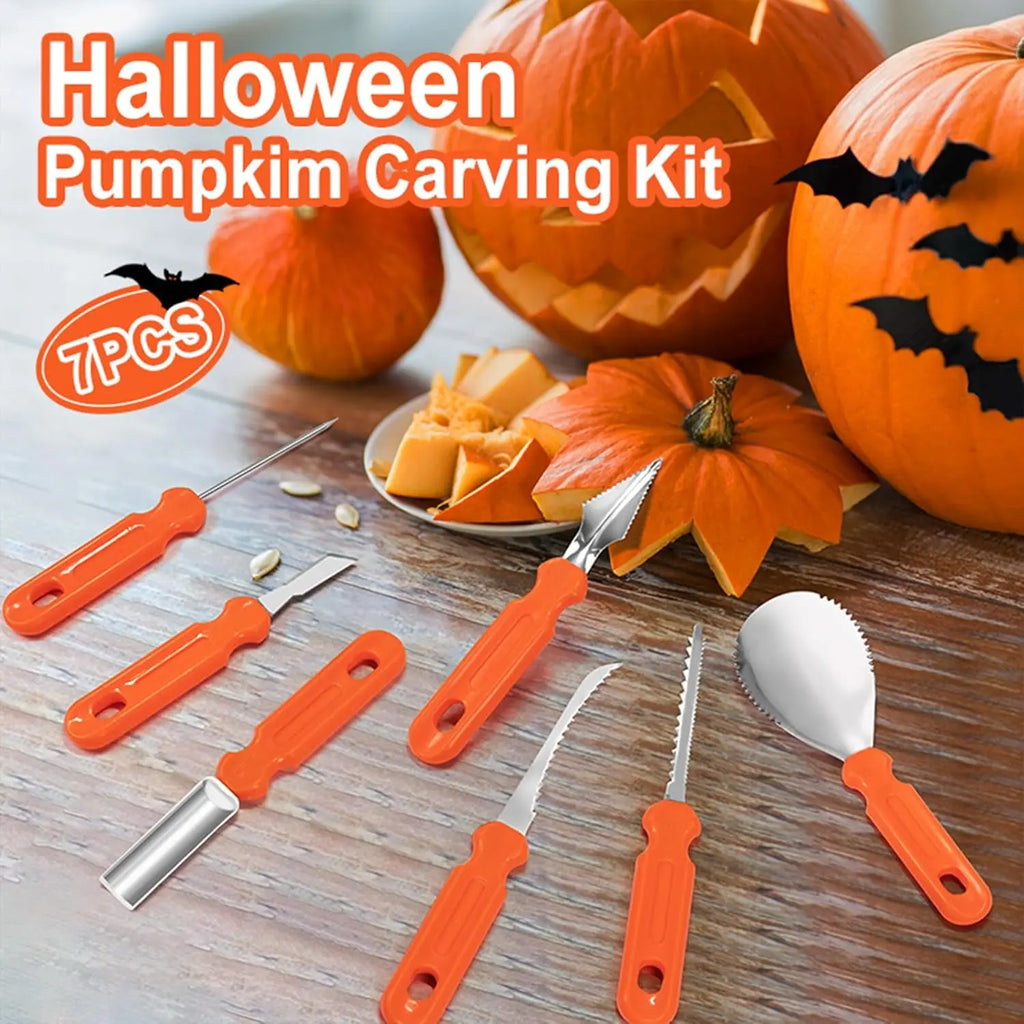 7-Piece Halloween Pumpkin Carving Kit | Stainless Steel Tools