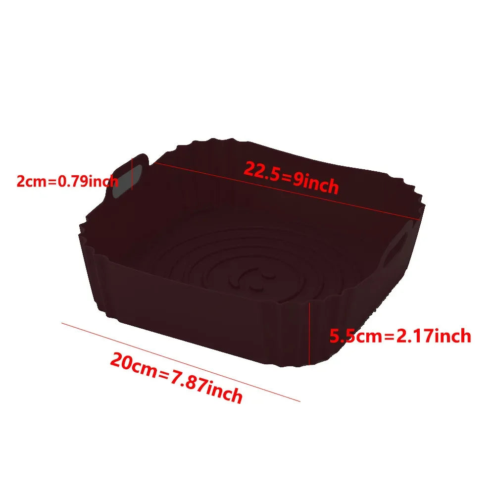 Square Silicone Baking Pan Set | Non-Stick Air Fryer Tray