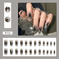 Y2K Black Ballet Press-On Nails Moon Star Design 24pcs