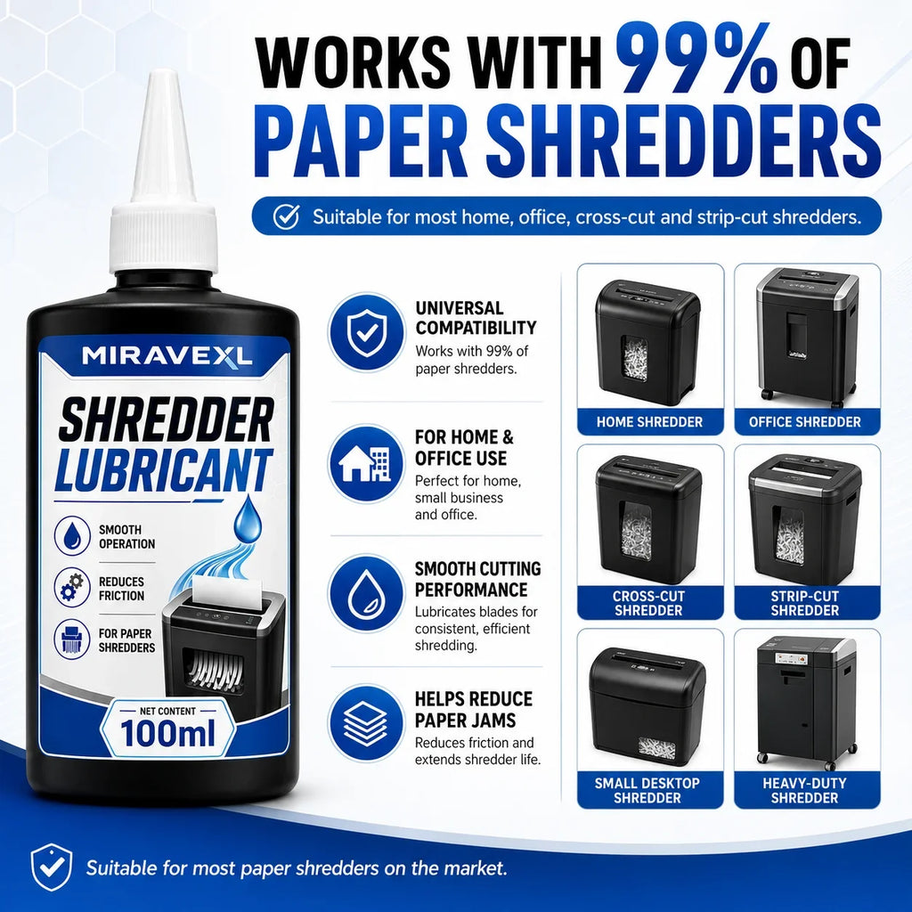 MIRAVEXL Paper Shredder Lubricant Oil – Anti-Jam 100ml