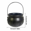 Halloween Witch Cauldron Candy Bucket | Flame Stripe Resin Pot