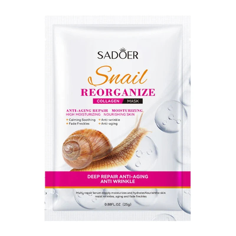 SADOER Snail Collagen Face Mask – Firming & Brightening 5-Pack