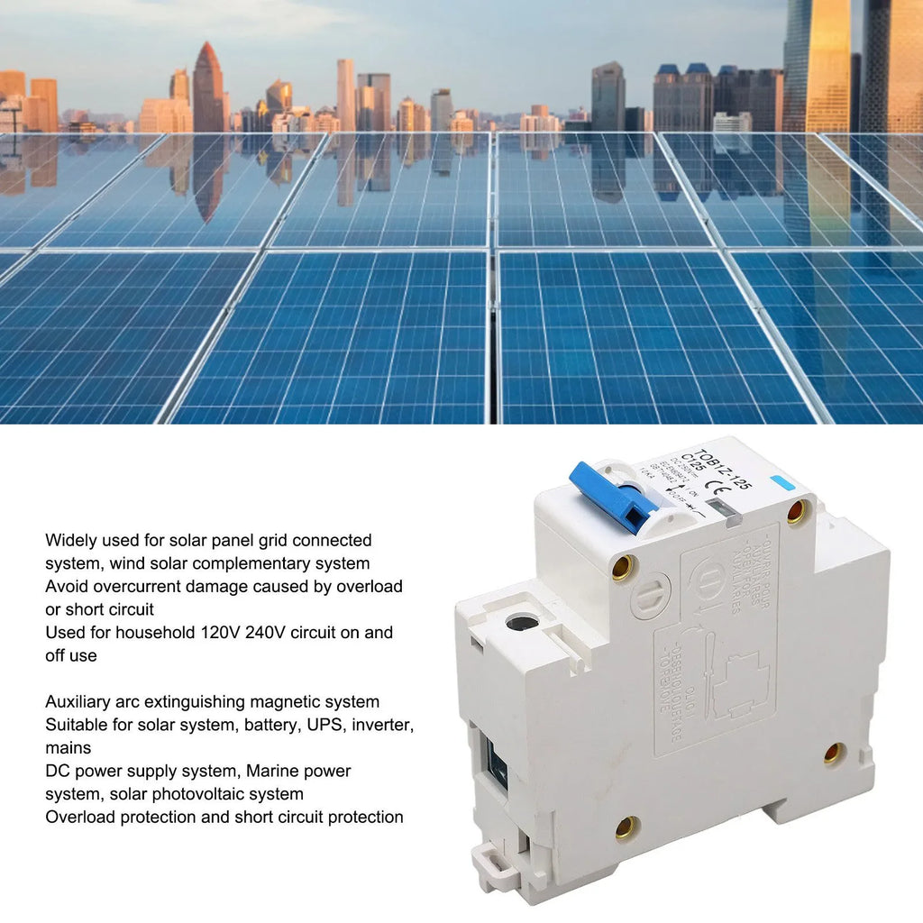 Circuit Breaker Disconnect Miniature 1P 125A 250V DIN Rail Mount