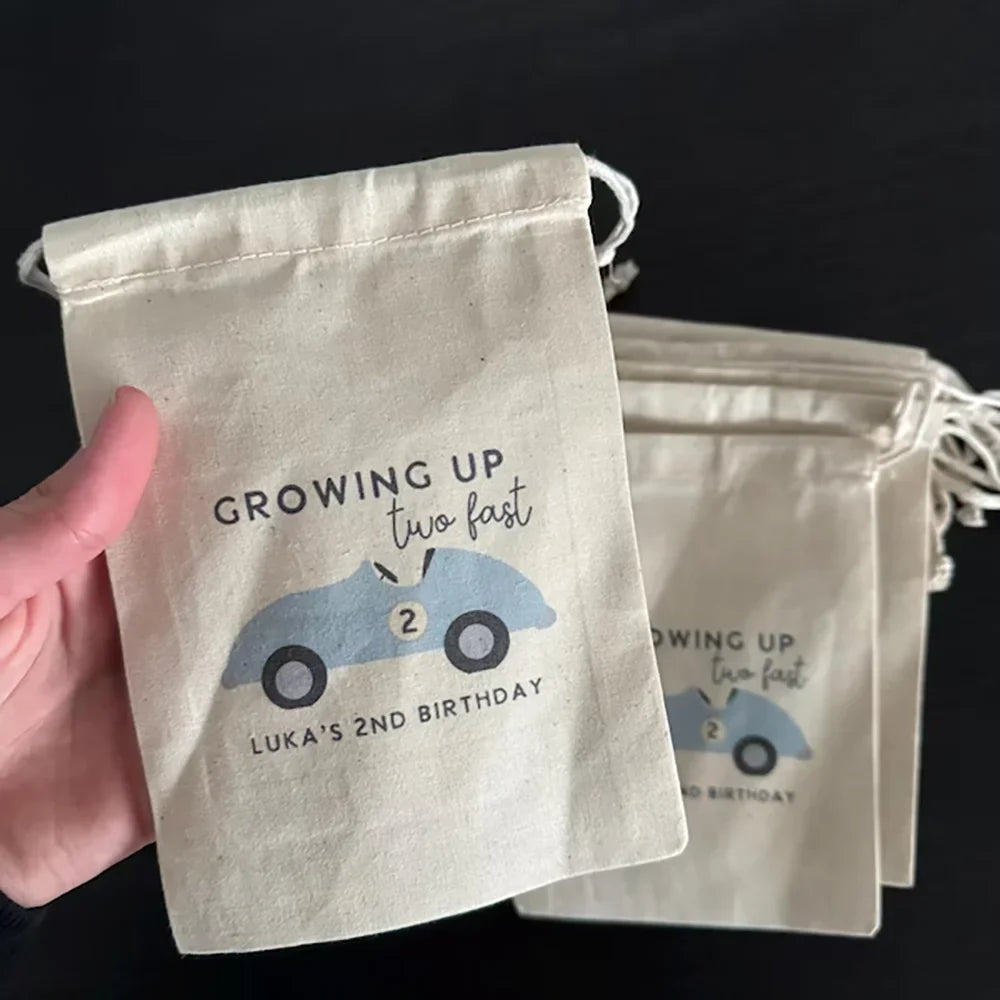 Two Fast Race Car Custom Kids Birthday Goodie Bags | Party Favors