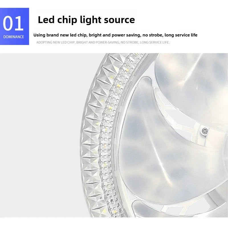 LED Ceiling Fan Light with Remote Control – Dimmable 2-in-1
