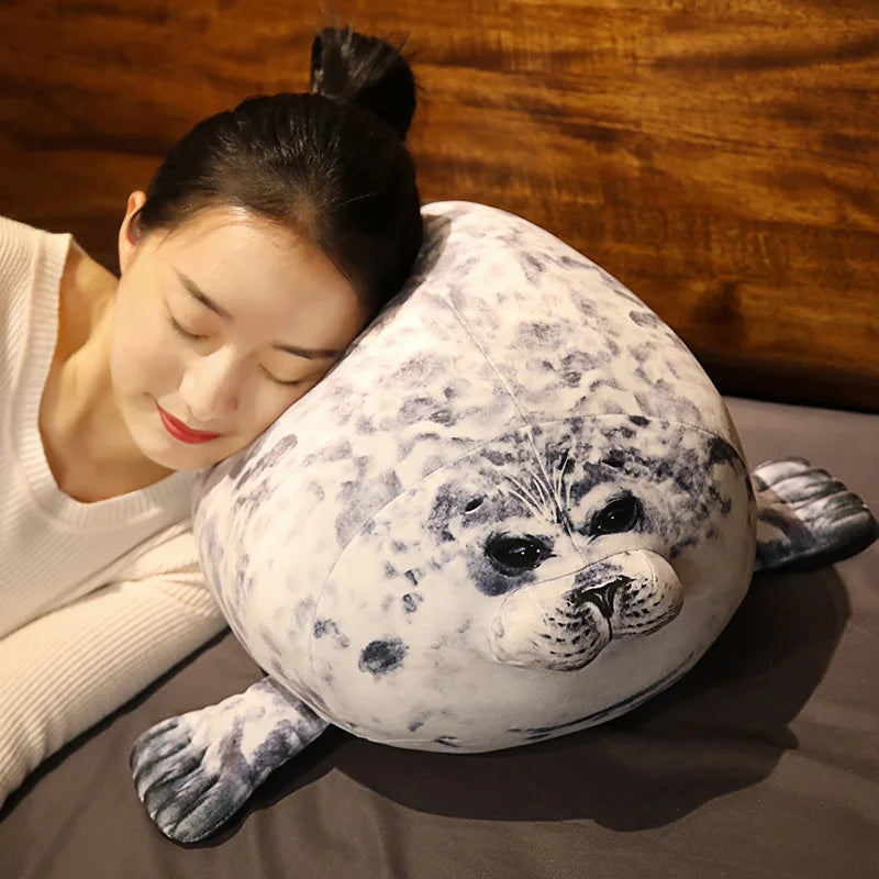 Angry Blob Seal Plush Pillow 30CM | Chubby Sea Lion Stuffed Toy
